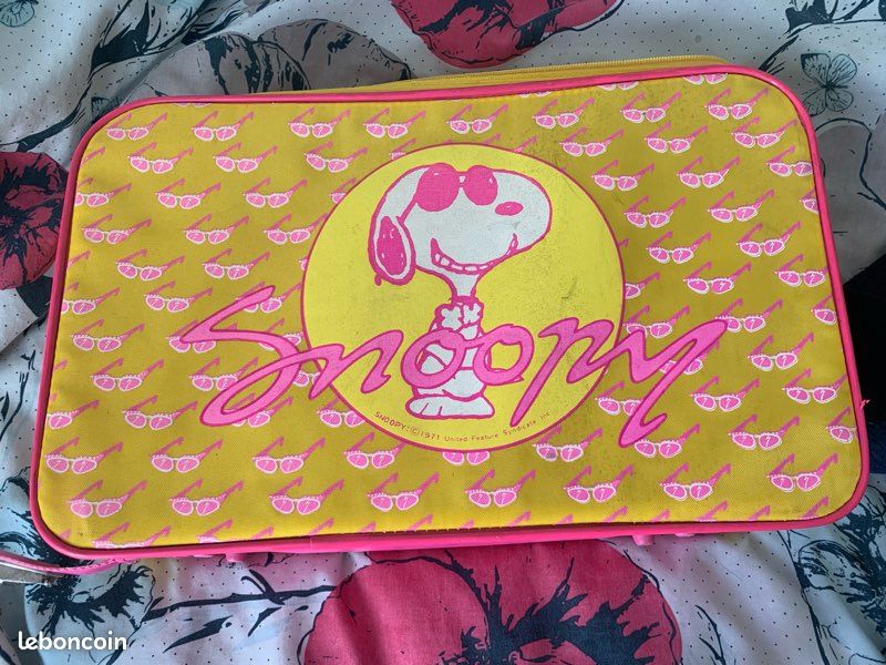 Ancienne Valisette SNOOPY Vintage 1965 – Collection Décor Enfant, Arc-en-ciel Nostalgique