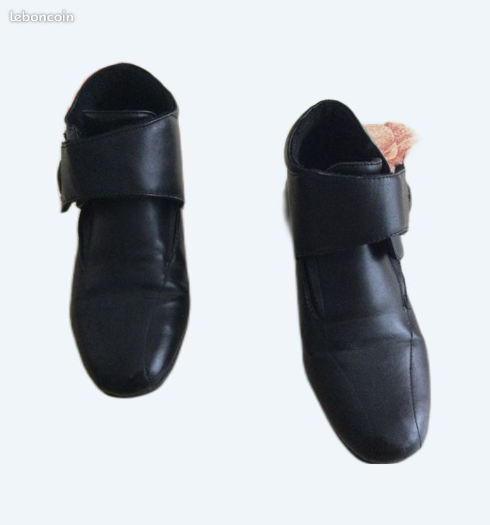 Bottines cuir noires fourrées à l’intérieur (image 1)