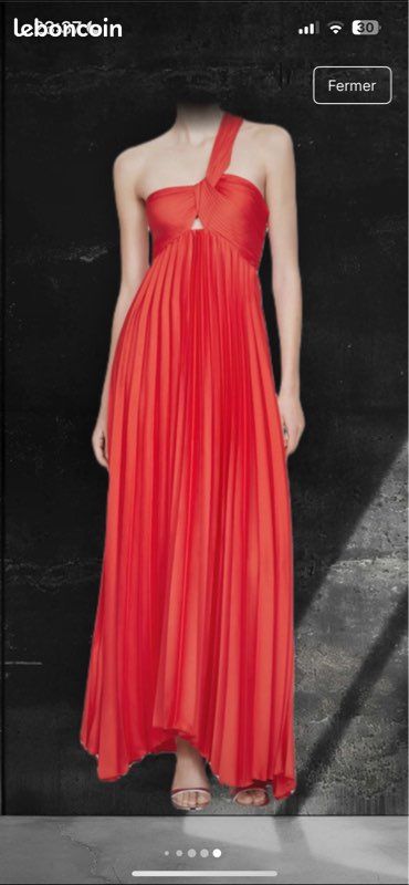 Robe longue plissée asymétrique mango Vêtements