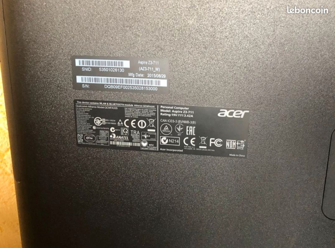 PC Tout en un tactile Acer Aspire 23" Full HD - intel core i3 - HDD 1 To - 8 Go RAM - Windows 10 pro (image 5)