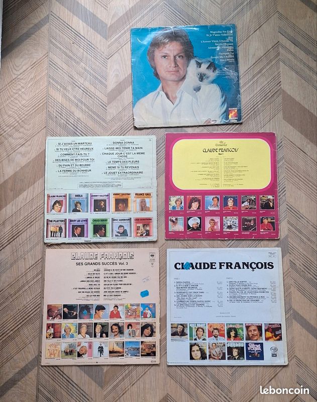 Lot 5 vinyles 33 tours Claude François – éditions originales 1977-1985 (image 2)