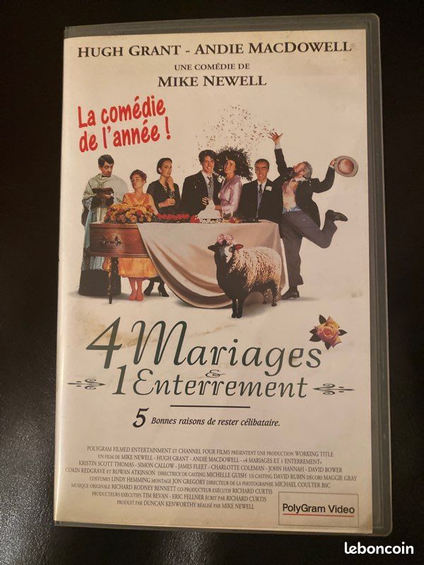 VHS 4 Mariages et un enterrement avec Hugh Grant (image 1)