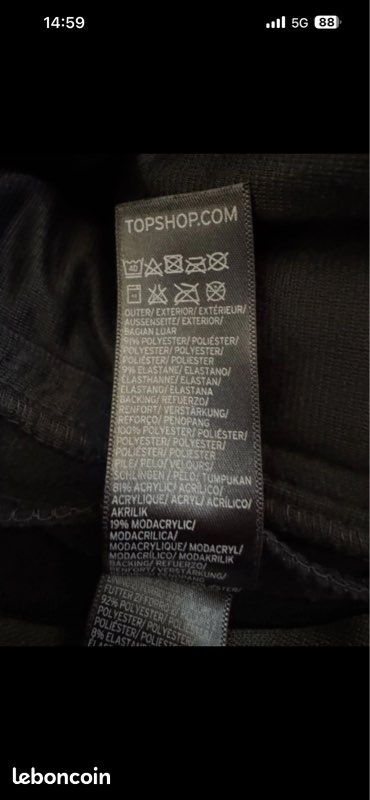 Combinaison Jeu En Velours Topshop Taille 8 - Neuf Avec étiquettes, Style élégant