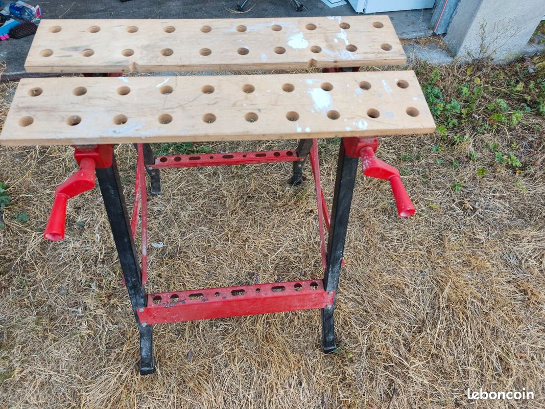Établi pliable / établi de bricolage avec plateau en bois – (image 1)