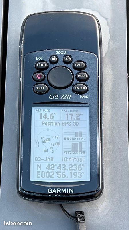 GPS Garmin 72 Portable - Pour Navigation, Chasse, Marine - Occasion Bon état - Écran 2,7"