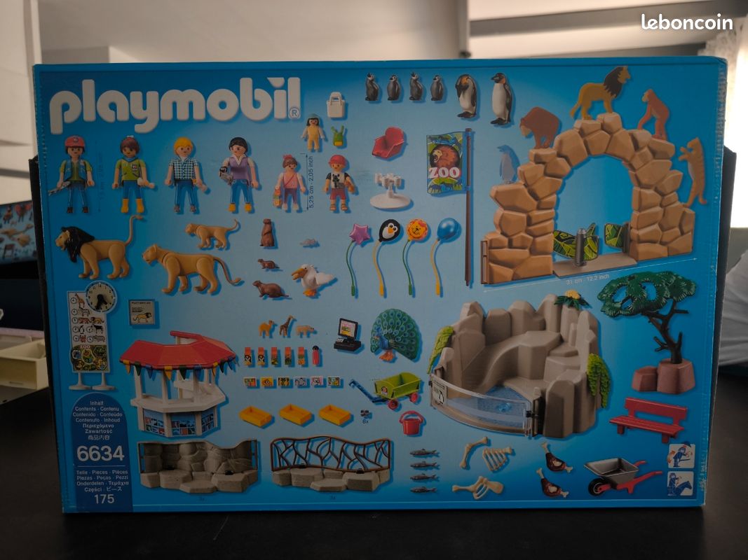 Playmobil 6634 - Base Basse Rocher, Clôture, Bassin Pour Grand Zoo, Neuf