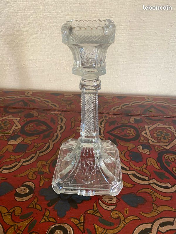 Bougeoir en verre portieux (image 1)
