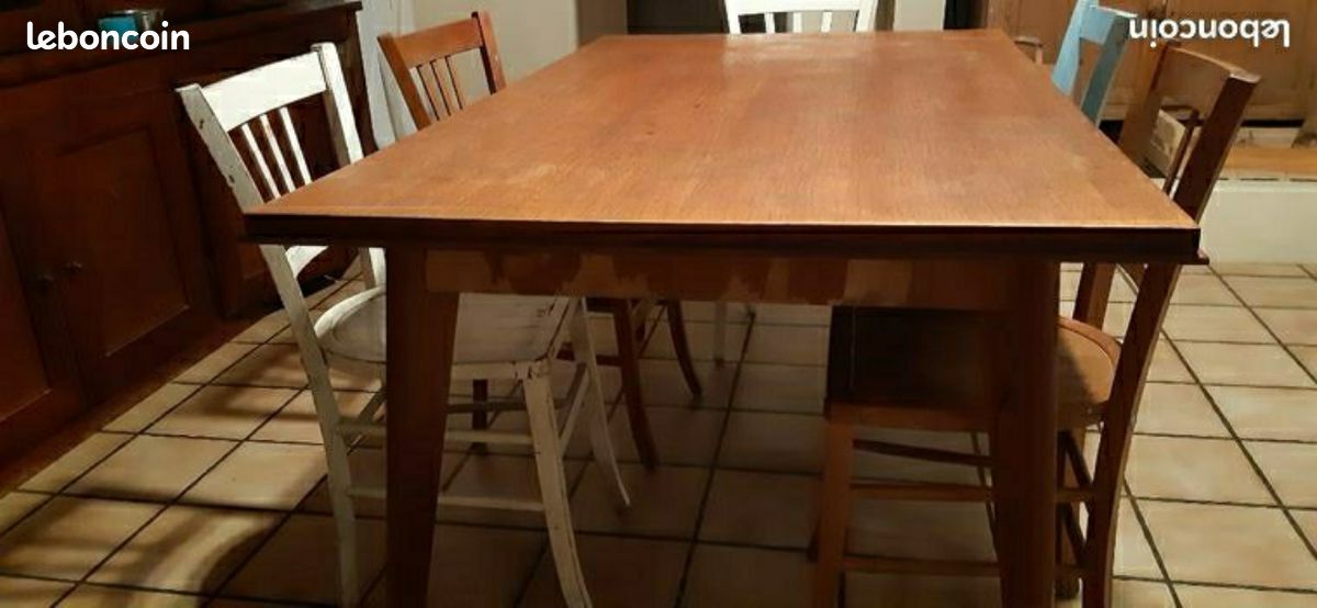 Table vintage pieds compas (image 2)