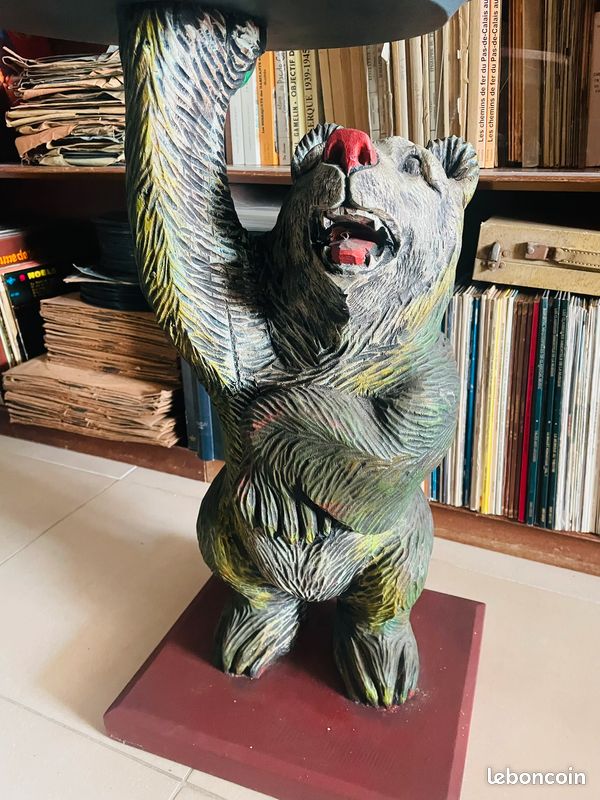 Ours bois sculpté saleron de table saliere verre époque 19ème | eBay