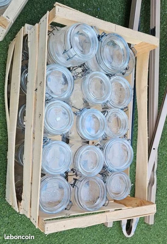 Grand Bocal En Verre Bullé Vintage – 2 Litres – Hauteur 25 Cm