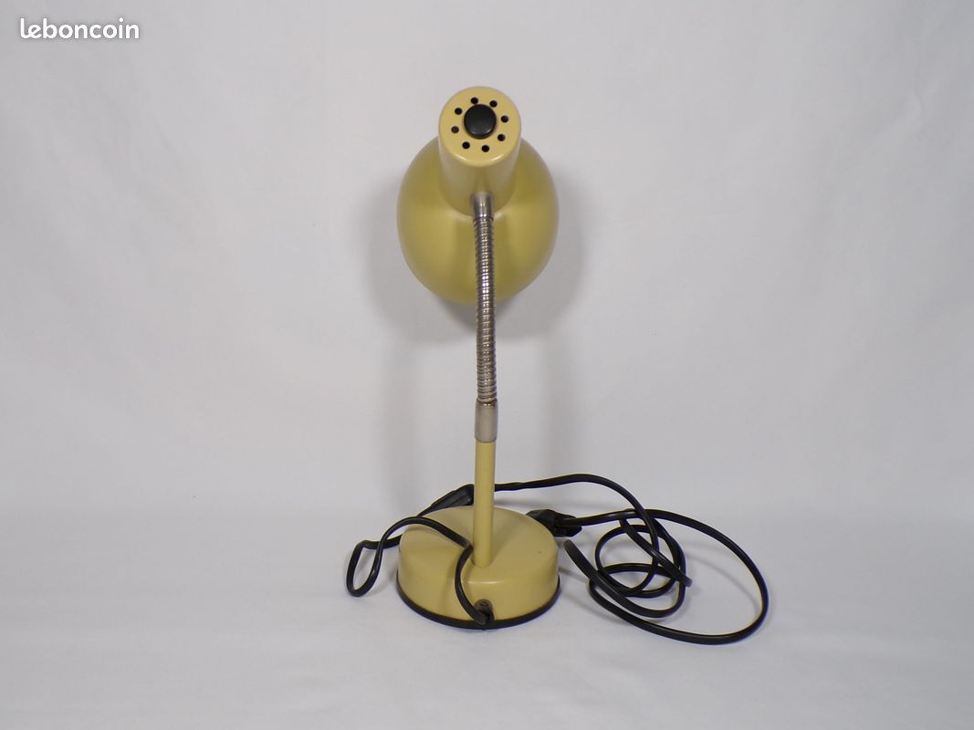 Lampe de bureau vintage années 70 flexible beige (image 4)