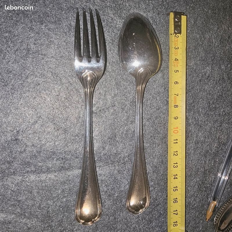 Cuillère & fourchette de service CHRISTOFLE métal argenté Modèle ALBI
