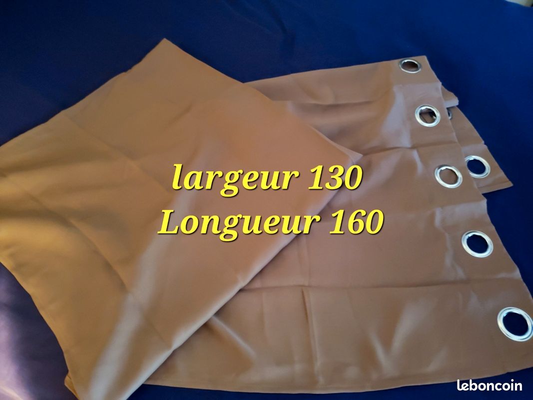 1 rideau à oeillets
Largeur 130
Longueur 160
Couleur caramel (image 1)