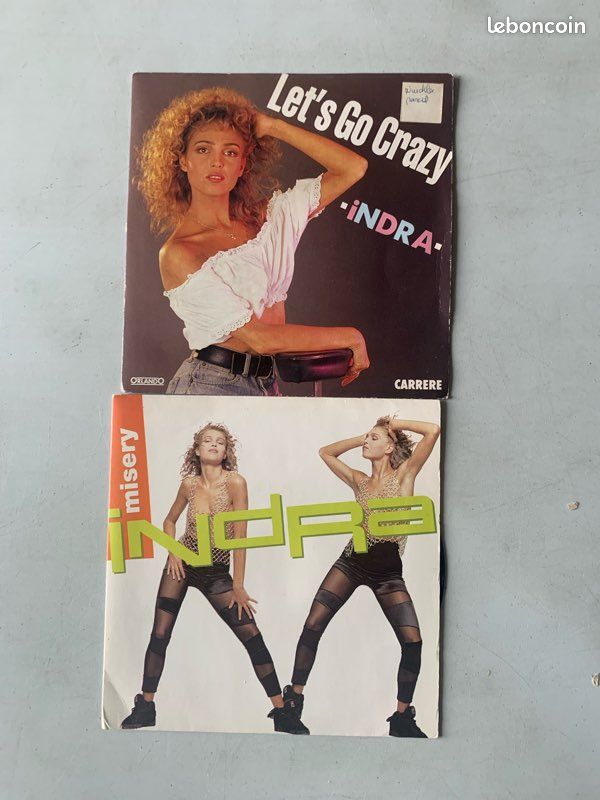 Lot de 2 * 45t disques vinyles d' Indra (image 1)