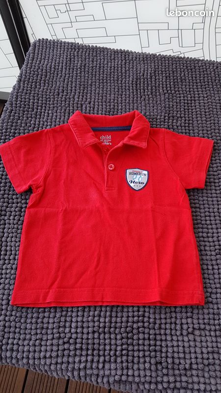 Polo rouge Carter's 18 mois (image 1)