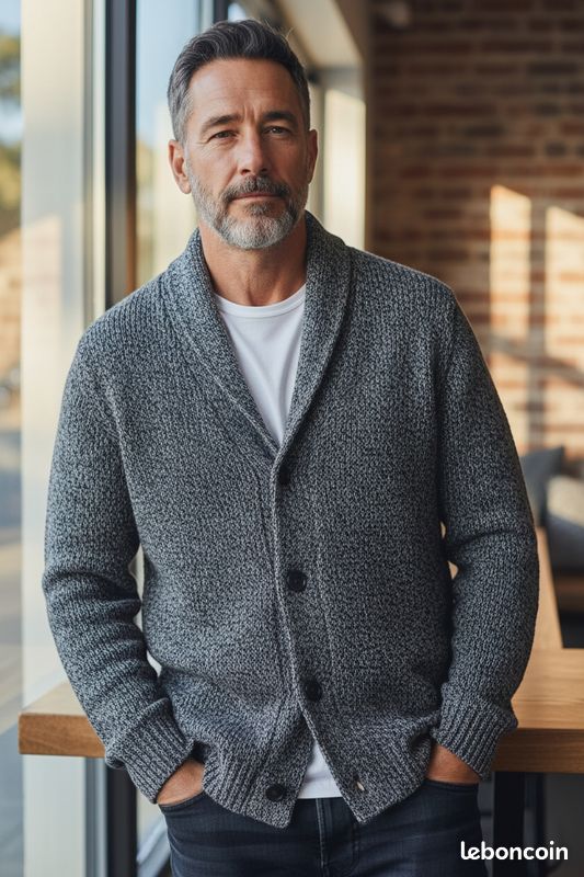 Veste Pull Homme GAP Gris Foncé - Intérieur Matelassé - Fermeture Éclair Complete - Taille M - Occasion Très Bon État