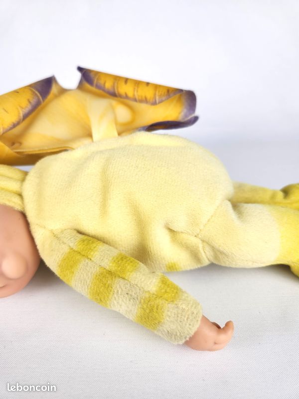 Peluche Bébé Papillon Anne Geddes - Jaune Pâle - 22 Cm - Vintage - Occasion Très Bon état