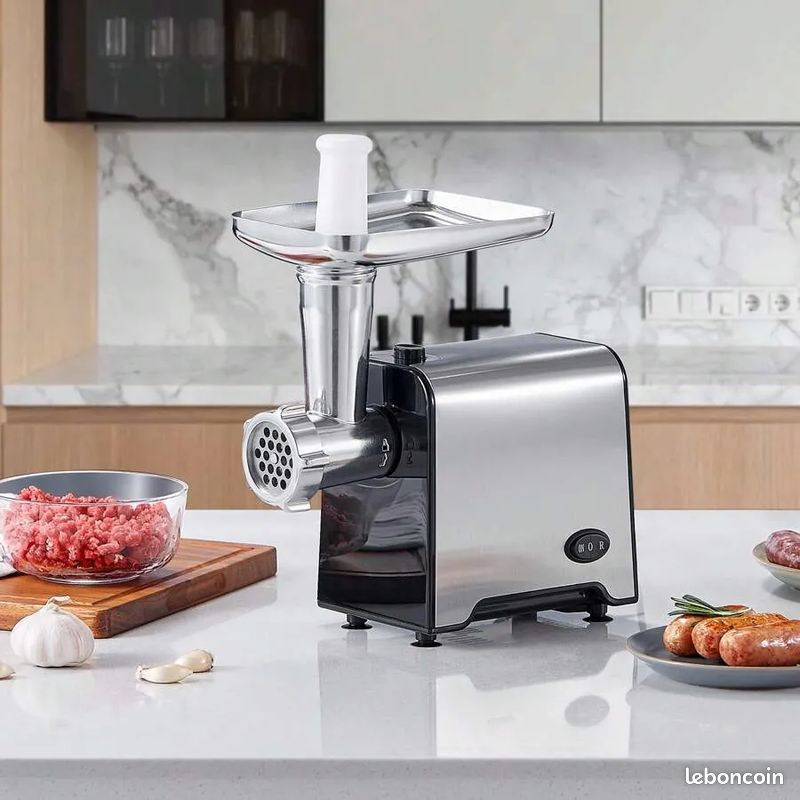 Hachoir à Viande Électrique 3 En 1 Yabano 1500W - 3 Plaques Broyage Inox, Accessoire Saucisse/Kubbe, Moteur Cuivre