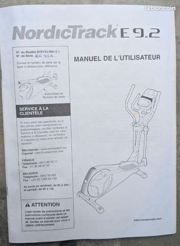 Ifit Nordictrack E9 Zl Manual Elliptique Nordictrack Sport Plein Air