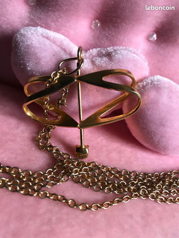 Magnifique collier avec pendentif doré Vintage Chic (image 2)