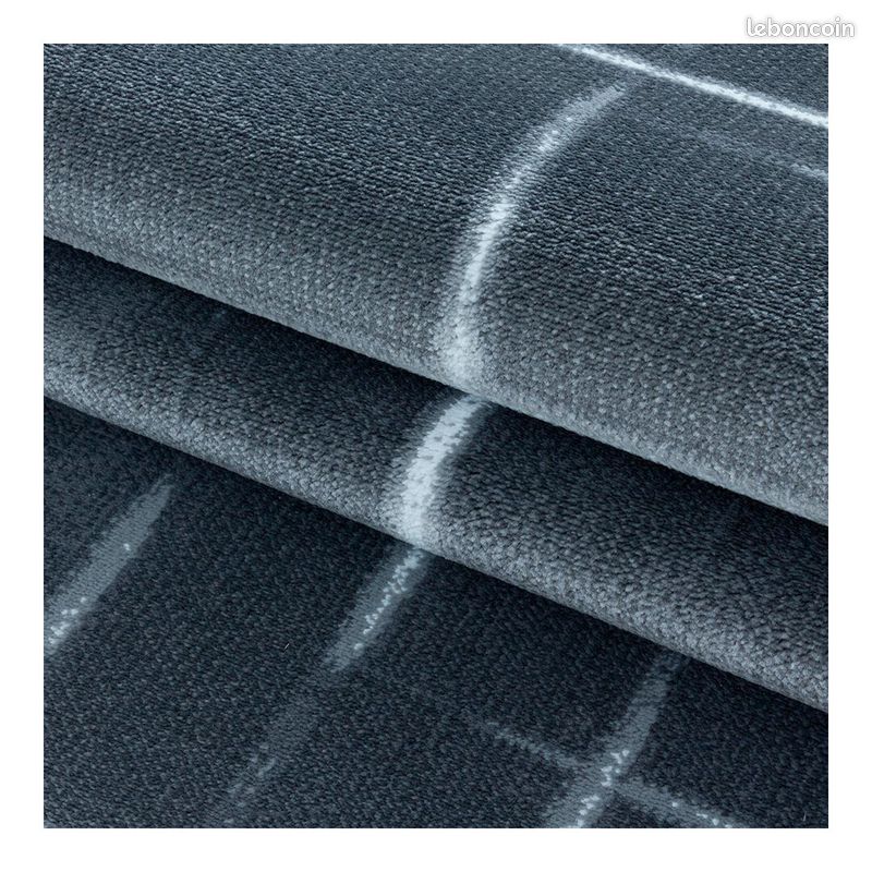 Tapis moderne rectangle rayé à courtes mèches Buse Gris 200x290 (image 6)
