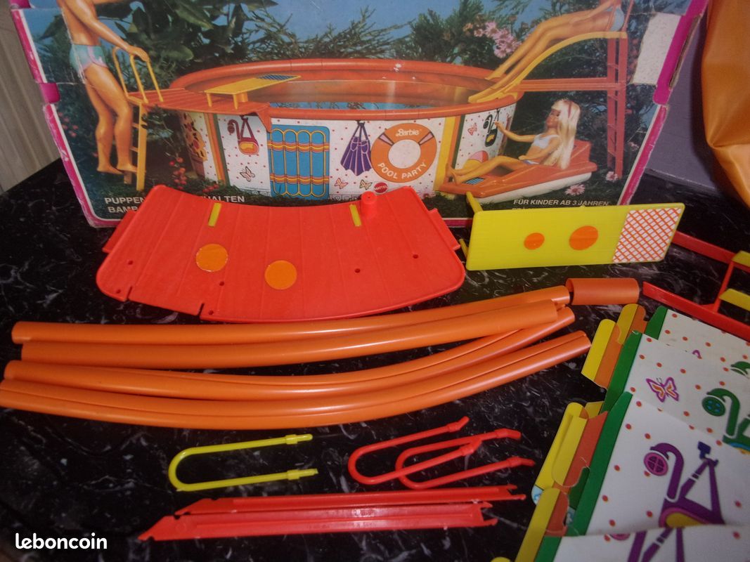 Boîte De Jeu Piscine Pool Party Pour Poupée Barbie – Mattel 8219, Vintage 1980