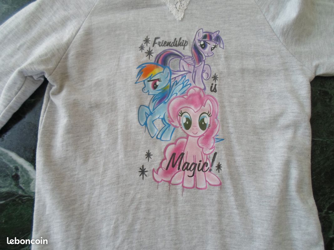 Robe My Little Pony Pour Fille Taille 8 Ans - 100% Coton Grise - Occasion Très Bon état