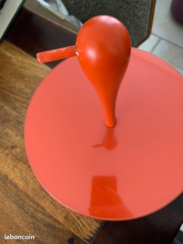 Grand plateau tournant orange vintage – Madame Chine