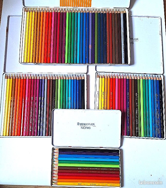 Lot de 4 boîtes vintage de crayons de couleur Staedtler Noris (image 1)