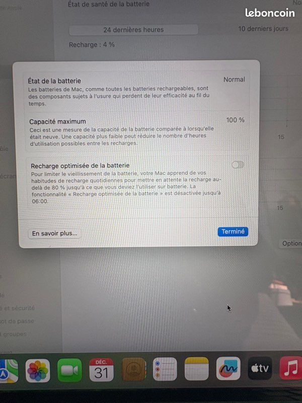 Ordinateur MacBook M2 Excellent état +Protection transparent Avant Arriere +Sacoche (image 3)