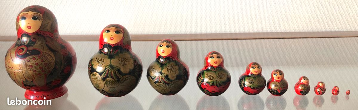 Poupées Gigognes Russes – 10 Pièces – Matryoshka Décorative – Bois Naturel Peint à La Main – Cadeau éducatif Et Déco
