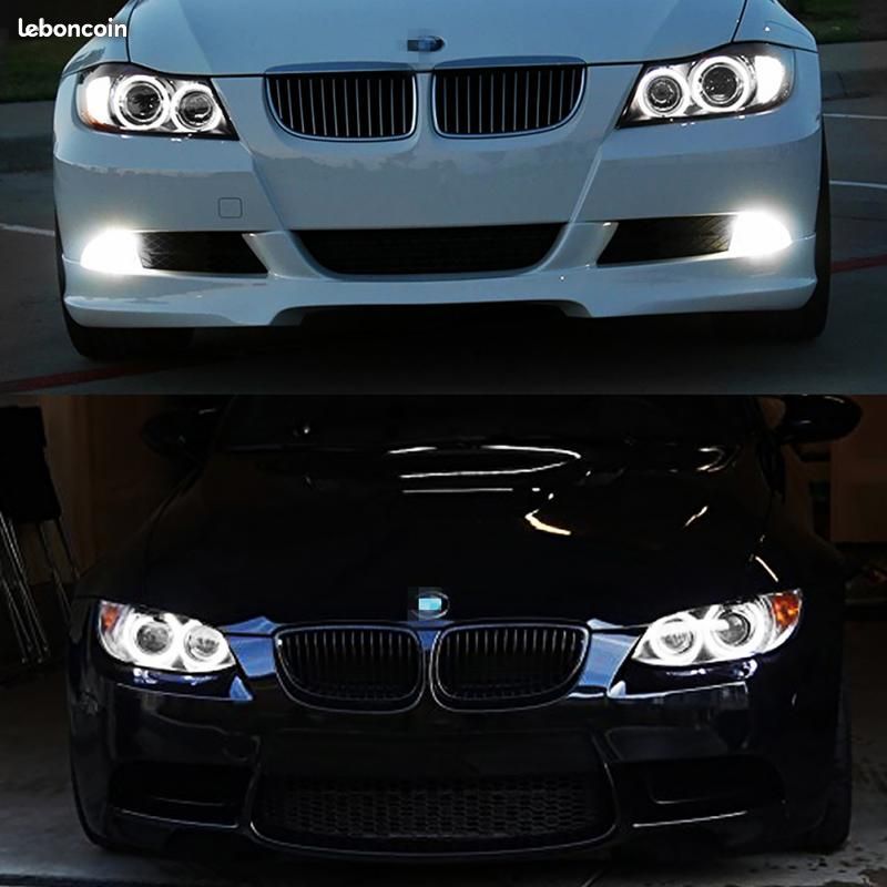 OPP ULITE Kit Angel Eyes LED 12W Blanc 6000K - Phares Auréoles BMW Série 3 E90 E91 2005-2008 - CanBus Sans Erreur - Lot De 2