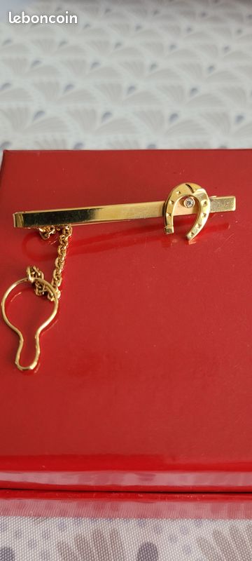 Pince à cravate dorée Krementz vintage