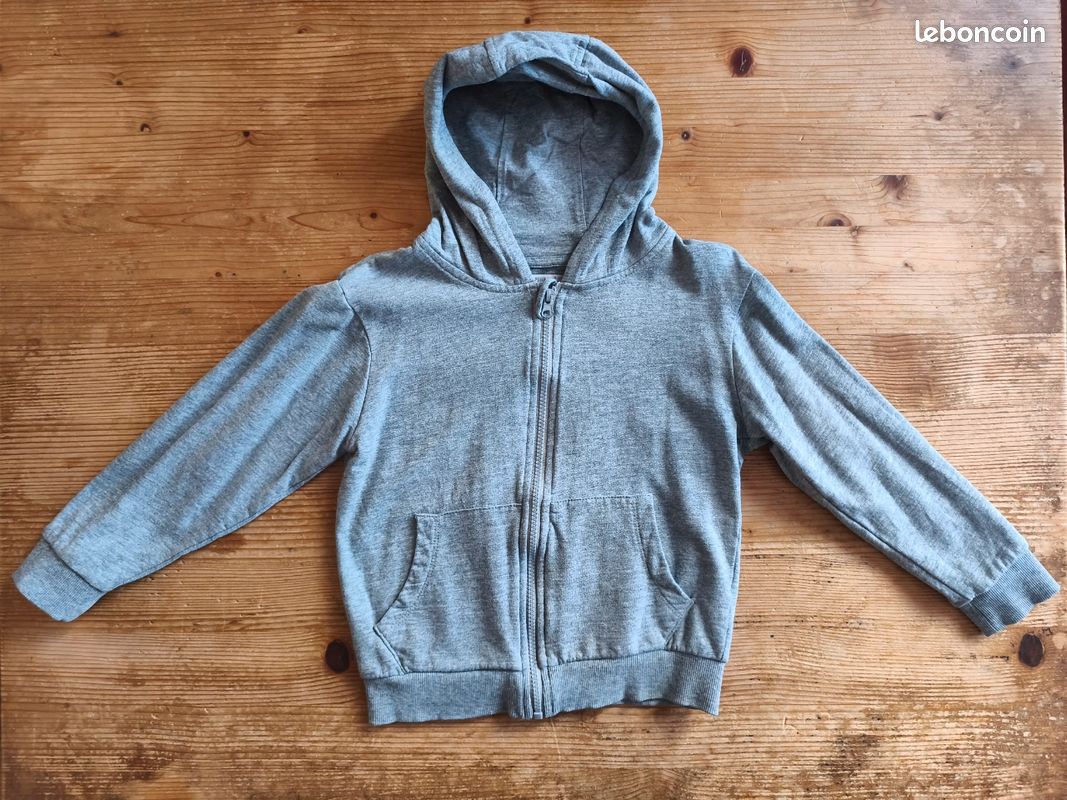 Louis Vuitton 3Sweat à Capuche Zippé Brodé D LV Graffiti En Coton Gris  958028