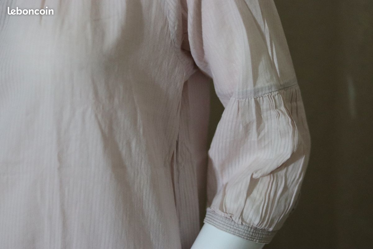 Blouse bouffante rose gris (image 4)