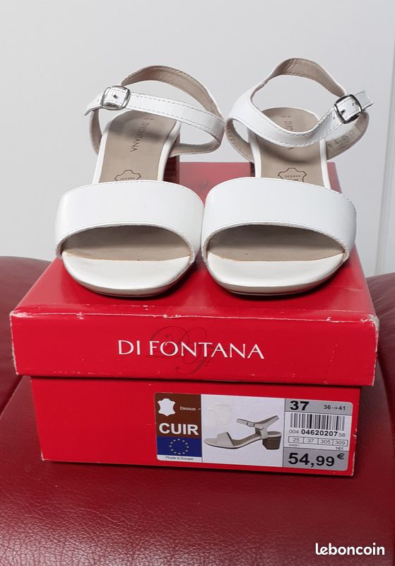 Sandales blanches a talon taille 37 (image 5)