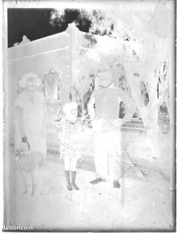 Plaque verre photo ancienne négatif noir et blanc 9x12 cm jeune garçon