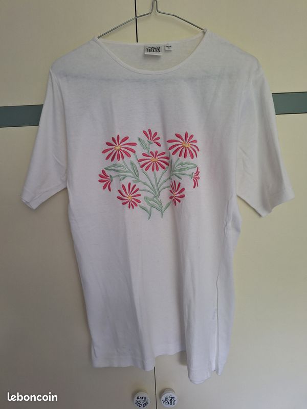 Haut Long Femme Floral Atmosphere – T-shirt Sans Manches à Fines Bretelles, Taille EUR 36/UK 8, Coton