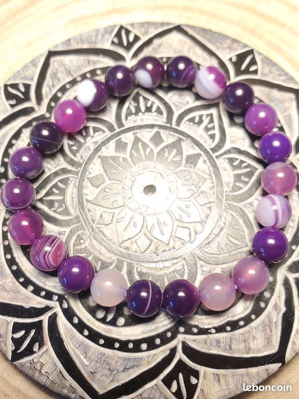 Bracelet Agate Violette 8mm (image 2)