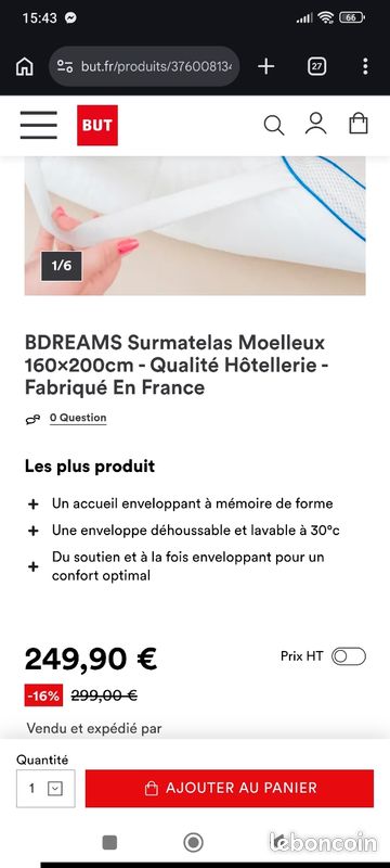 Surmatelas 160 × 200 neuf (image 7)