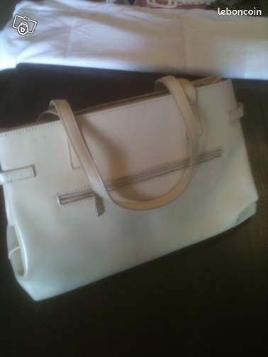 Sac a main cuir couleur ivoire (image 3)