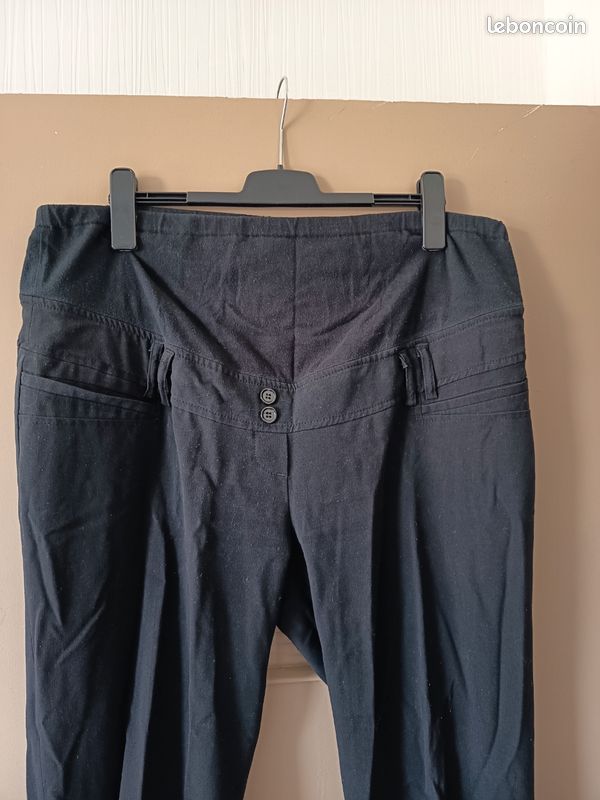 Pantalon fluide de grossesse noir – Yessica – Taille 50 (image 2)