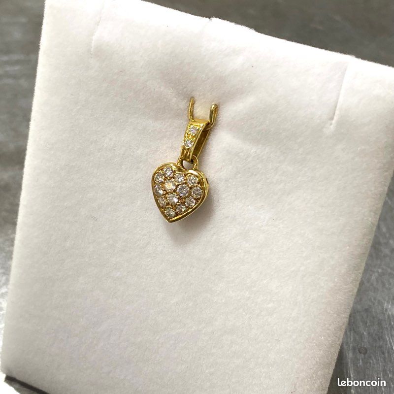 Pendentif Coeur Or Jaune 750 Diamants Montres Bijoux