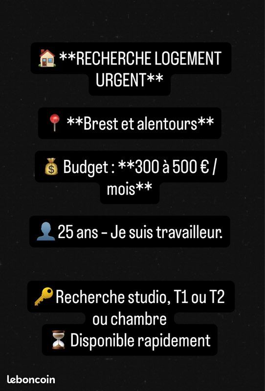 Appartement 2 pièces 30 m² · à Brest · 30 m² · 300 €/mois