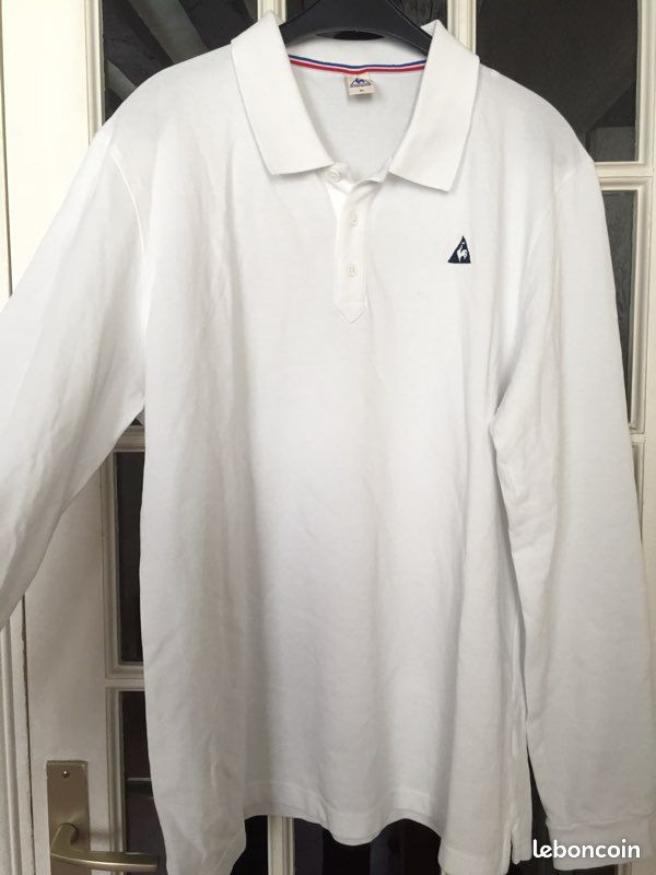 Le Coq Sportif. Polo homme manches longues blanc. Neuf (image 2)