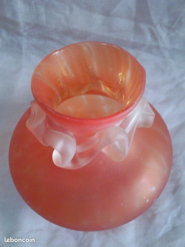 Petit vase verre soufflé - pâte de verrre vintage (image 2)