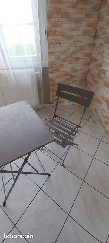 Petit salon de jardin métal beige (image 3)