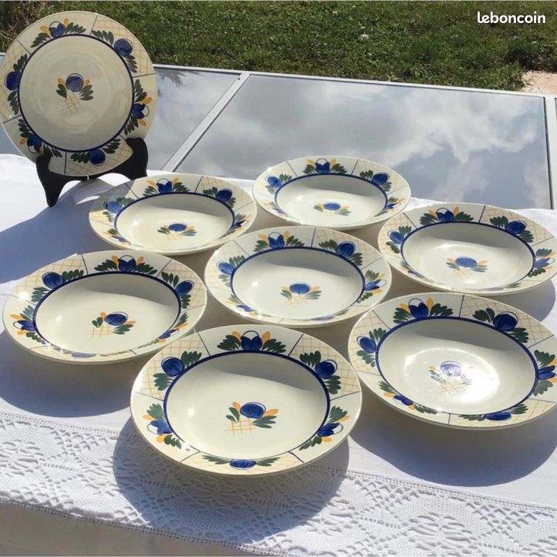 8 assiettes creuses de Gien, modèle « Gérard » (image 4)