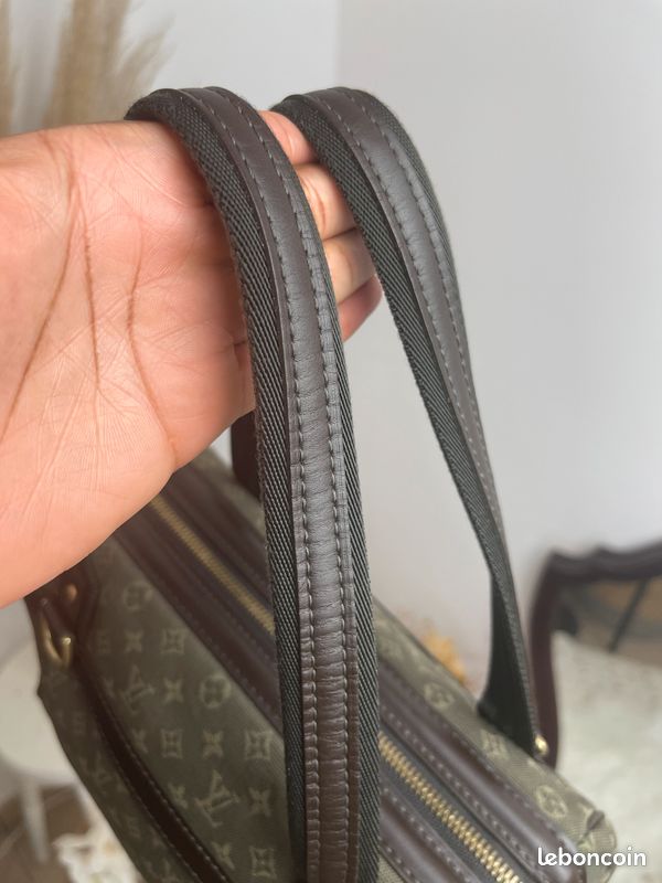 Sac Louis Vuitton Joséphine vintage en lin vert (image 3)