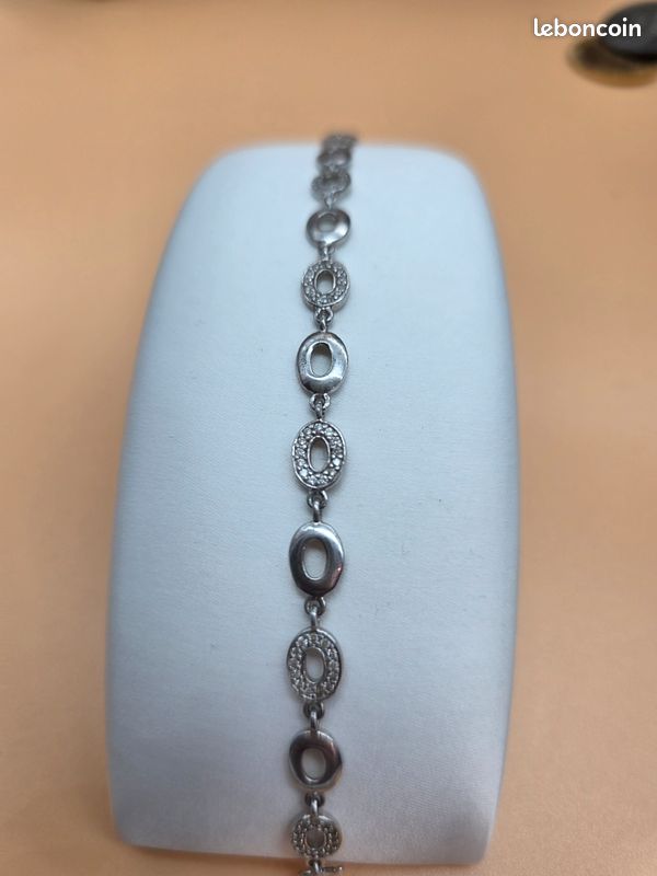 Bracelet En Argent Massif 18 Cm - Modèle Ouvert, Très Beau état (TTB+)